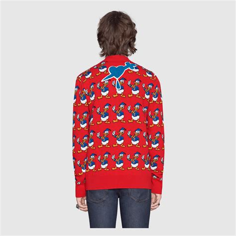 gucci donald duck jacquard wool cardigan|gucci cardigan men's.